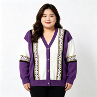 Cardigan en tricot ample pour femme grande taille, style vintage, ajouré en dentelle, coupe oversize