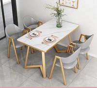 Ensemble Table et Chaises de Négociation et de Café Luxe Léger, Rectangulaire, Moderne, Durable, Écologique, Facile à Nettoyer, Idéal pour Petites Familles