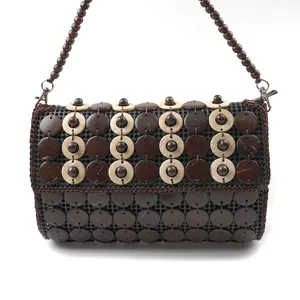 Customize summer hot style beach Boho bags with coconut shell bags fashion handmade Bohemia beaded tote bags for girls women