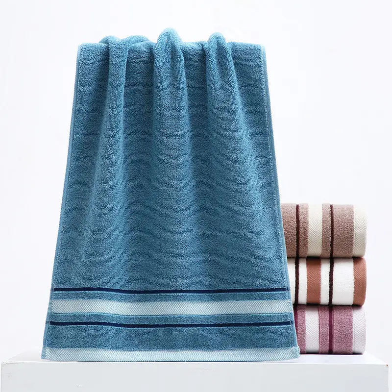 Factory direct cotton plain striped knitted terry towel Premium Multi-Color Bathroom Towel Face Towel