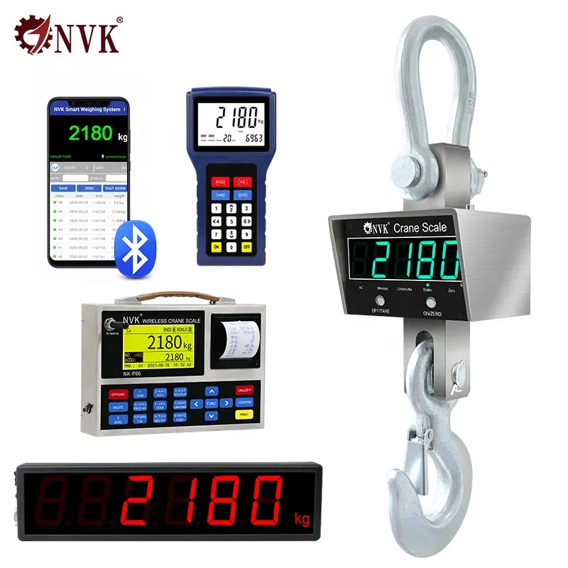 NVK Ocs Crane Scale 3Ton Industrial Hook Scale 50Ton 5T 10t Hanging Scale Elettronico 300kg Wireless 20t Digital Hanging 500kg