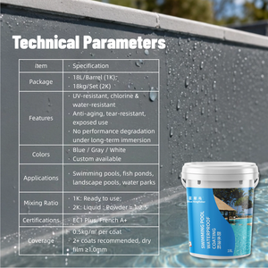 Revêtement <span class=keywords><strong>acrylique</strong></span> imperméable à haute adhérence, flexible, écologique et non toxique pour piscines naturelles - Product Image 4