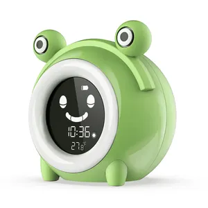 Frog shape natural sound machine children sleep training wake up Snooze alarm clock for kids