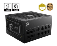 Nouvelle alimentation MSI MAG A850GL PCIE5 II, PCIE 5.1 & ATX 3.1 entièrement modulaire, 80 Plus Gold 850W, pour PC de jeu, boîtier de bureau