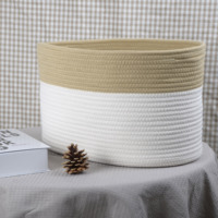 Panier à linge pliable en corde de coton, organisateur multifonctionnel pour armoire et salle de bain, pour vêtements, couvertures et articles divers, personnalisable