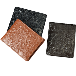 Cartera Corta Plegable para Hombre con Bloqueo RFID, Forro de Poliéster y Cuero Genuino para Uso Profesional - Product Image 1