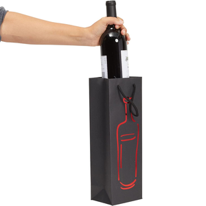 Sacs cadeaux élégants pour le vin avec poignées en ruban de satin Sacs de bouteilles en <span class=keywords><strong>papier</strong></span> de qualité supérieure pour les cadeaux de champagne et de vin - Product Image 4