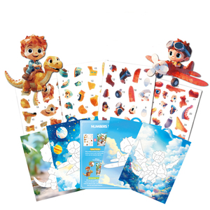 Juego de Inteligencia - Libro de Pintura con Pegatinas 3D por Número para Niños, Pegatinas Reutilizables, Libro de Actividades, Regalos de Cumpleaños para Niños, Juguetes - Product Image 1