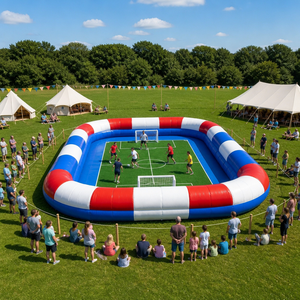 Combo Calcio Rosso Bianco <span class=keywords><strong>Blu</strong></span> EJIA - Arena Gonfiabile Gigante per Calcio, Telo in PVC da 0,55mm, Certificato CE, 10-15 Persone, <span class=keywords><strong>Noleggio</strong></span> - Product Image 4