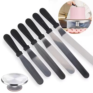 Juego de 15 piezas de herramientas para tartas de aluminio con base giratoria de 360 grados, puntas para decoración, espátulas offset y raspadores, para principiantes en reposterí<span class=keywords><strong>a</strong></span> DIY - Product Image 4