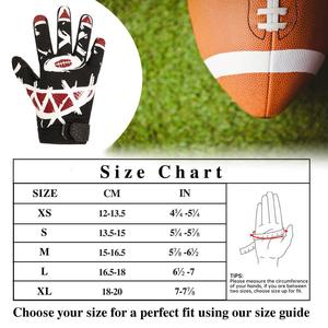 Guanti da Football Americano in Pelle Sintetica Giovanile con Rivestimento in Silicone Ultra Adesivo Nero - Product Image 4