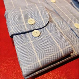 Camisa de Vestir Casual para Hombre, 100% Algodón, Diseño a Cuadros <span class=keywords><strong>Prince</strong></span> of Wales, Blanca, Corte Personalizado ODM, Transpirable para Verano - Product Image 5