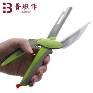 Kitchen Scissor Stainless Steel 6in Blade Multi-Purpose For Vegetables Home Use Green Color Straight Head - Product Image 5