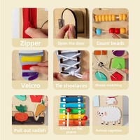 Jeu mural multifonctionnel en bois pour l'éducation précoce des bébés, développement cognitif et exploration pour enfants, jouet d'éveil pour développer la motricité fine