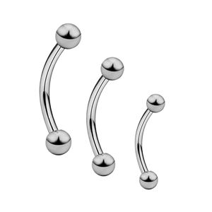 Venta al por mayor 14G G23 titanio plátano ceja <span class=keywords><strong>Tragus</strong></span> Helix oreja vientre labio pezón lengua anillo Piercing joyería curvada barra labio anillo - Product Image 1