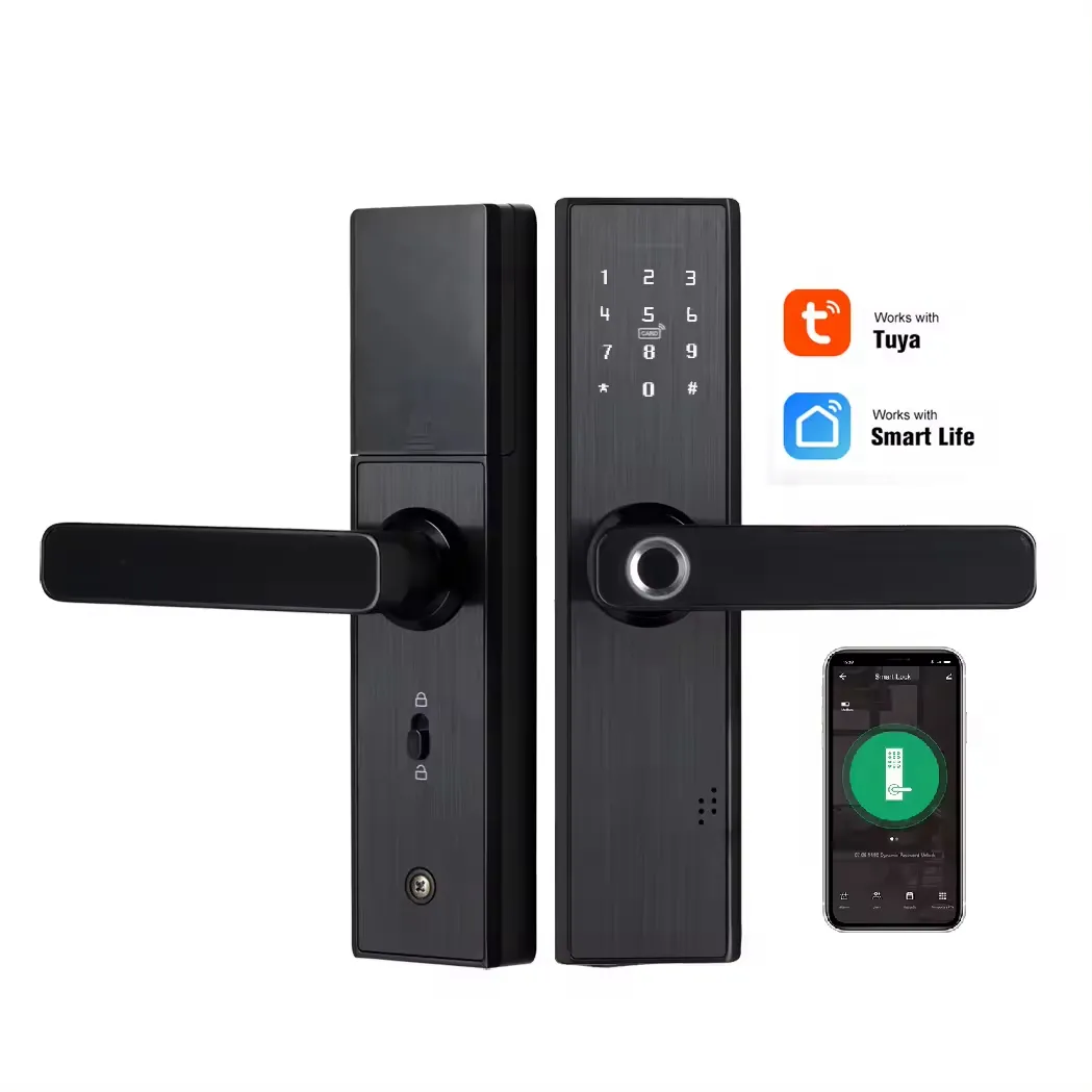 TTlock App Key Card Smart Door Lock Waterproof Fingerprint Digital Electronic Door Lock Nfc Rfid Password Safe Gate Door Lock