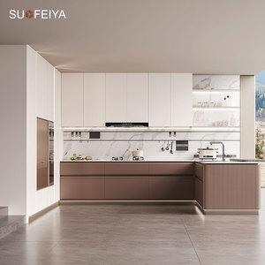 ตู้ครัวสำเร็จรูป Sofeyia Wholesale Euro Home Cupboard PVC เงา <span class=keywords><strong>ไม้</strong></span>จริง แผ่นเรียบ สำหรับจัดเก็บในครัว - Product Image 1