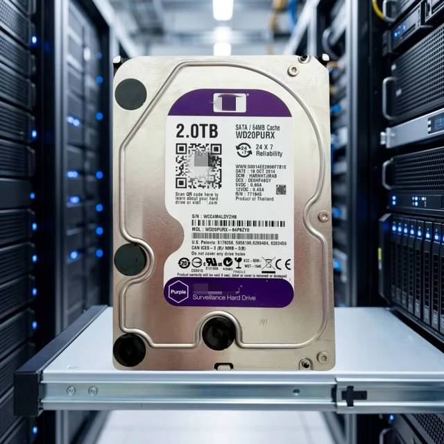 WD20PURX 2TB SATA 6Gb/s 5400 RPM 64MB 512e 3.5inch Purple Hard Disk Drive HDD for NVR DVR Storage System