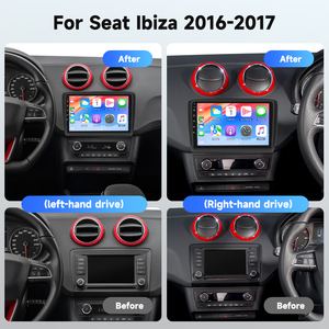 Podofo pour Seat <span class=keywords><strong>Ibiza</strong></span> 2016-2017 Qualcomm 8 Core Car Radio Frame 9 ''4 + 64G 2 Din Dndroid Wireless CarPlay/Android Auto WiFi 4G - Product Image 5