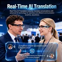 Lunettes Intelligentes IA avec Caméra 4K, Stabilisation EIS, Capture Vidéo et Photo, Traduction en Temps Réel, Audio Ouvert pour l'Écoute des Objets Sonores