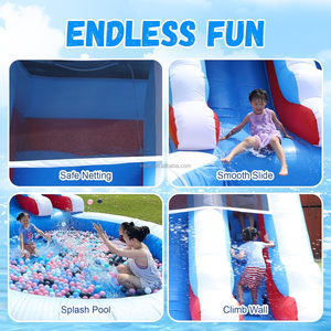 Chất lượng cao thương mại cấp PVC Inflatable công viên nước trượt với hồ bơi cho <span class=keywords><strong>Trampoline</strong></span> công viên & Sử dụng ngoài trời trẻ em Người lớn - Product Image 4
