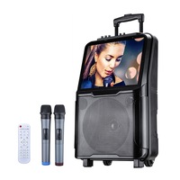 Enceinte karaoké avec écran tablette, enceinte sur roulettes pour intérieur et extérieur, tout-en-un, karaoké Android 12