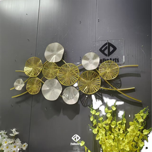 Fuda Contemporary 120X58cm Gold Wrought Iron <b>Art</b> Wall Decal Irregular Shape Horizontal Pattern for Bedroom Living Room - Product Image 2