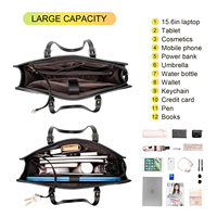 LOVEVOOK Meilleure Vente Sac Ordinateur Portable 2 Pièces Personnalisé en Cuir PU de Haute Qualité, Sac Fourre-tout Grande Capacité pour Femme, Sac à Main de Bureau