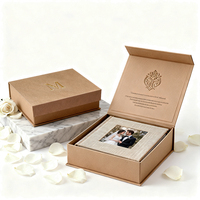 Boîte à souvenirs en carton de luxe avec fente USB, boîte à photos pour bébé, album photo familial, boîte cadeau avec fermeture magnétique