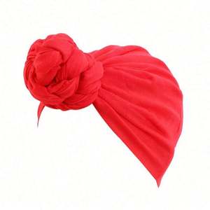 En gros, Turban, Bonnet, Foulard et Écharpe longue pour femme, ethnique, en polyester, à motif floral large, élégant, uni, extensible, pour l'extérieur - Product Image 4