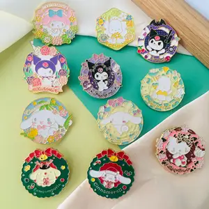 Laurel Dog Kulomi Cartoon Brooch Wholesale Hot Selling Kt Cat Melody Jade Cute Cartoon Badge Pin Christmas Sports Metal Pin Art