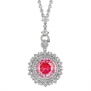 Collar con Colgante de Girasol de Cobre Ecológico con Circonita Cúbica Rosa en Forma de Fruta del Dragón para Uso Diario Femenino - Joyería de Moda - Product Image 1