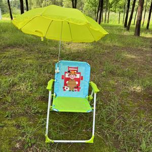 Outdoor Kids Beach Chair <b>Foldable</b> With <b>Umbrella</b> 35x37x51cm Full Color Printing Plastic Seat For Beach And Park Use - Product Image 3