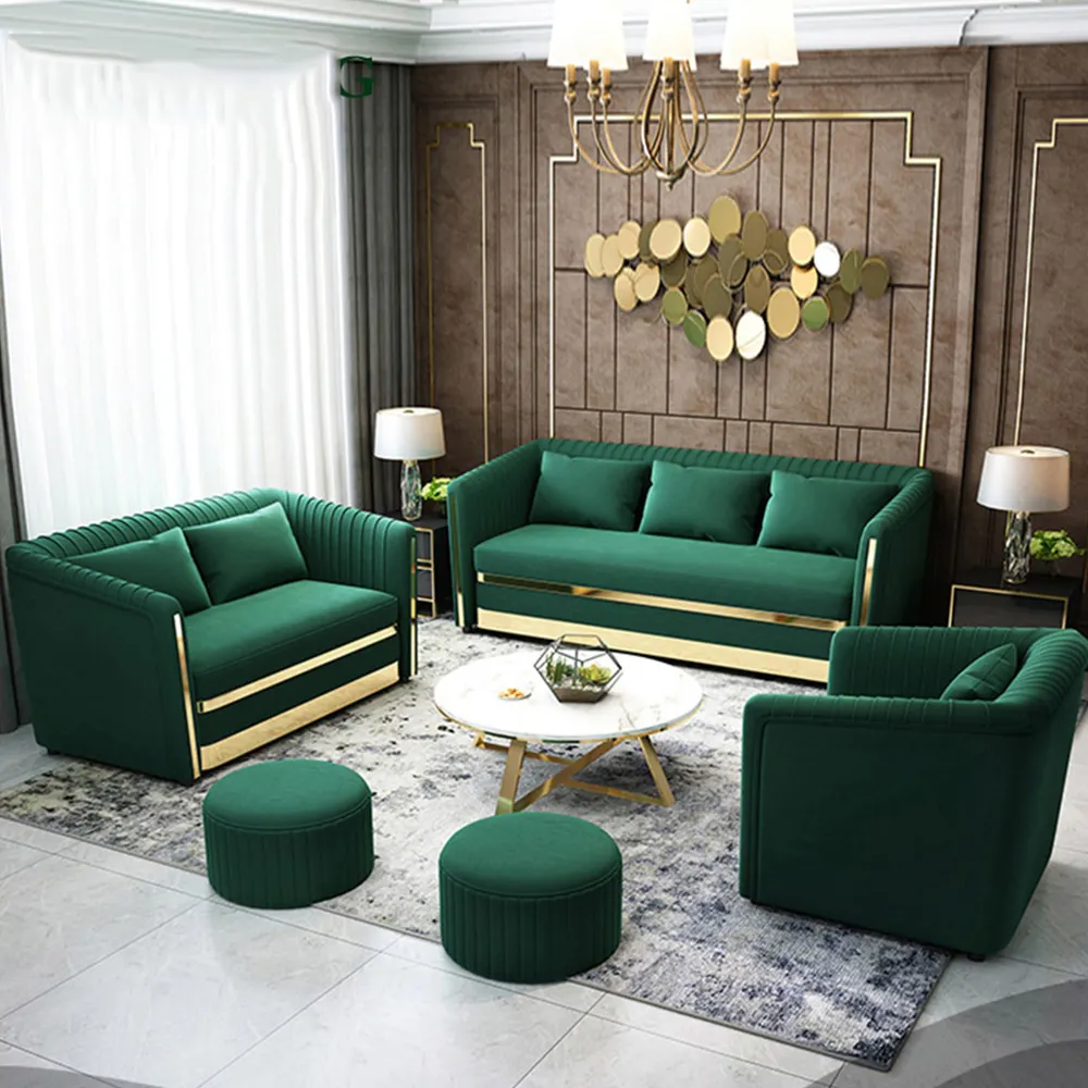 Canapé en velours modulaire moderne, pour le salon, de couleur verte, haut de gamme, nouveauté