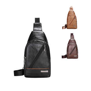 ファッションメンズクロスボディスポーツスリングワンショルダーチェストバッグメンズヘッドフォンジャック韓国スリングバッグ - Product Image 1