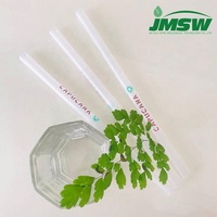 Compostable PLA İçme saman siyah baskılı 'ben doğal' tek kullanımlık parti Bar yapımı mısır nişastası bambu kağıt çim
