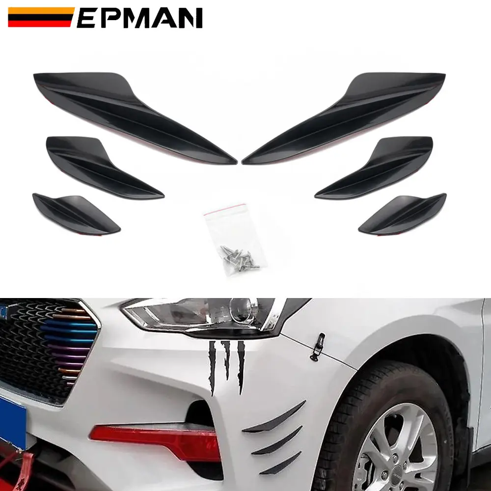 EPMAN ABS Car Body Auto Anti-Collision Strip Decoration Bumper Lip Spoiler Valence Chin Diffuser Canards Trim Kit EPFD007