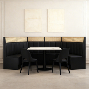 Tùy chỉnh quán cà phê nhà hàng khách sạn đồ nội thất gian hàng bàn ăn Bộ ghế căng tin thương mại sử dụng bằng gỗ da hiện đại - Product Image 2