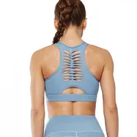 Scavato-out tende reggiseno di sport di nuovo torna fitness maglia riuniti double-sided di nylon del reggiseno di Yoga