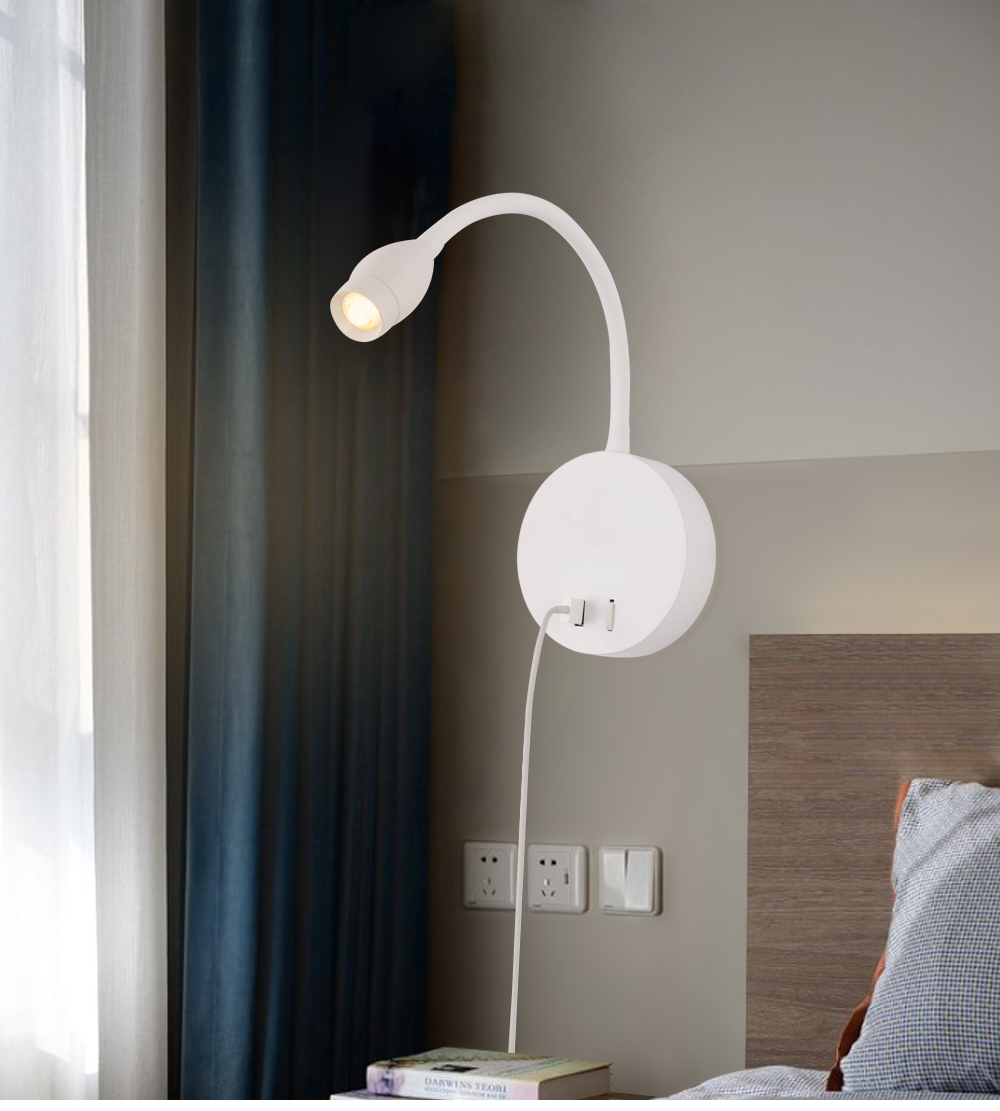 High Quality Retro Hotel White Led Wall Light Decor Led Home Lights Indoor 360 Adjustable Long Swing Arm industrial Wall Light