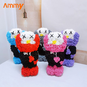 Ammy Factory Direct Fleurs artificielles Rose en mousse PE Ourson en peluche pour l'obtention du diplôme Fête des pères Fête des mères Cadeaux de Noël - Product Image 3