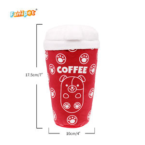 Fampet all'ingrosso nuovo Design serie di tazze di caffè peluche ripiene giocattoli per cani cigolanti peluche Pet Squeak giocattoli per cani - Product Image 6