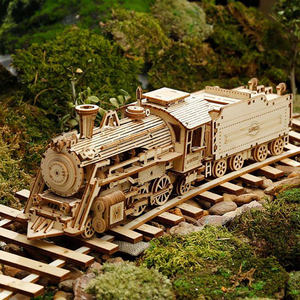 Juguetes de Ensamblaje <span class=keywords><strong>Robotime</strong></span> <span class=keywords><strong>Rokr</strong></span> con Certificado CPC, MC501, Rompecabezas 3D de Madera para Adultos, Modelo de Tren de Vapor - Product Image 1