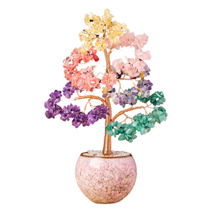 Vente en gros pot de fleurs en céramique cristal naturel puce arbres agate base citrine cristaux mosaïque ornementale décoration de la maison <span class=keywords><strong>amour</strong></span> - Product Image 1