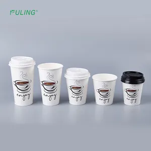 Logo imprimé personnalisé 8oz 10oz 12oz 16oz tasse à thé à bulles papier jetable tasse à café chaud en papier