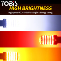 YOBIS 10 pièces T20 LED Ampoule 4014 150SMD 1157 1156 7443 Switchback Lampe De Frein De Voiture BA15S BAY15D P21W Auto Arrière Inverse Ampoule