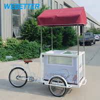 WEBETTER Chariot de cuisine de rue Chariot mobile Camion de nourriture pour glaces Bar Café Remorque de restauration rapide avec vélo
