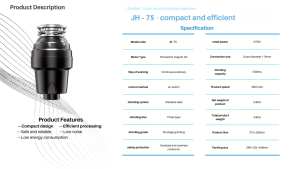 Broyeur de déchets alimentaires en acier inoxydable silencieux et anti-blocage 1/2HP Unité de traitement des déchets ménagers Installation facile pour la maison Éviter - Product Image 2