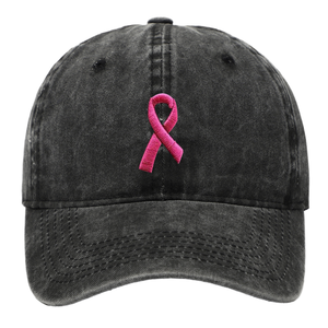 Cappello per la Consapevolezza sul Cancro al Seno, <span class=keywords><strong>Nastro</strong></span> <span class=keywords><strong>Rosa</strong></span> Ricamato, Stile Vintage, Berretto da Baseball in Cotone Regolabile per Donna, Accessori Moda - Product Image 2