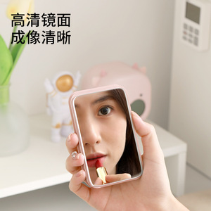 Portable Mini <b>Makeup</b> <b>Mirror</b> Folding Compact Travel <b>Makeup</b> Touch Up <b>Mirror</b> For Women Desktop Use - Product Image 2